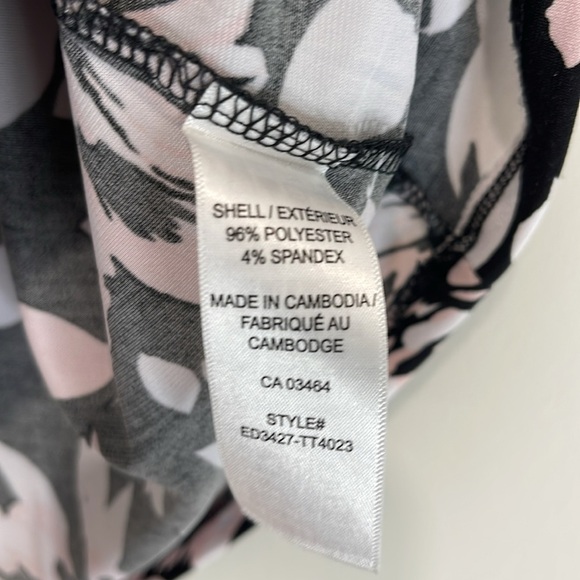 Ricki’s Floral Sleeveless Fitted Top Lace Insert Pink White Black Stretch Size M - Picture 6 of 10